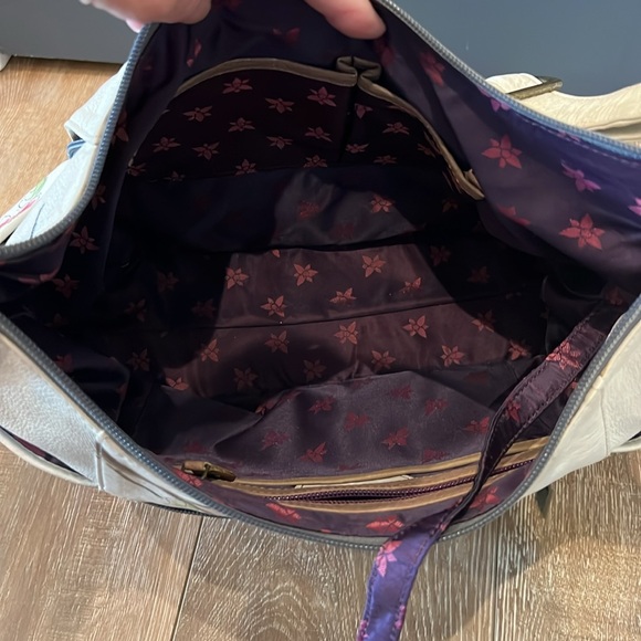 White Large Shoulder Hobo - 8082 Anna by Anuschka Peacock purse bag - Picture 8 of 15